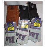 5 Work Gloves: 3 are New