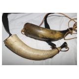 2 Horn Powder Flasks