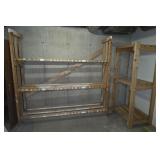 2 Wooden Shelves: 83'x20x80', 31.5x24x72'