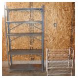 2 metal shelves: Gray 36x12x67', White 24x11.5x27