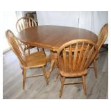 Wooden Oval Table & 4 Chairs;
