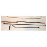Adjustable Cane & 2 Walking Sticks;