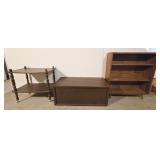 2 Wooden Shelves & Chest: