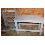 Gray Wooden Shelf & Table: Shelf 29x10.5x42