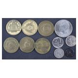 1971 Ike Dollar, Foreign Coins, & Sobriety Tokens: