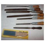 7 Wood Handle Files & File Brush