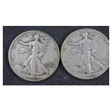 1942 & 1944 Walking Liberty Half Dollar