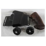 Glock Hard Plastic Holster, Wooden Pistol Grips &
