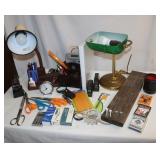Office Supplies: 2 Desk Lamps, Staplers, Scissors,