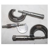 3 Vintage Starrett Micrometer: 1) Mo. 282 & 2) 1'
