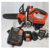 B&D Chain Saw w/ 2 batteries & 3 chargers works