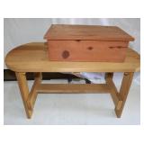 Wood Coffee Table 36x17.5x17' & wood box 19x12x6'