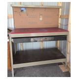 Work Bench w/ drawer & peg board back 49'x25'x59'