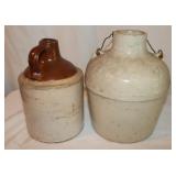 2 Crock Stoneware Jugs, 8.5 & 9.5' Tall