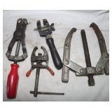 Pullers and Clamps: 2 Double Jaw, 1' Hand Vise,ï¿½