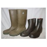 2 pairs of rubber boots: size 12 and 13