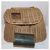 Vintage Creel Fish Basket w/ Bob-Bet Bait Box
