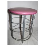 Pink Cushion Spiral Stool, 17' Tall