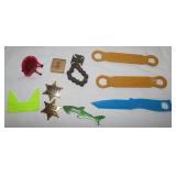 Bottle Openers, Optic Gauge, Presidential Badges;