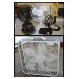 4 fans, 2 wall clocks, 1 clock radio, all work