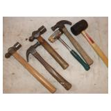 6 Hammers: 2 claw 2 ballpeen 2 mallets