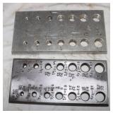 2) Bolt Sizing Plates: 1/4-5/8