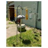2 Bird Feeders & 2 Shepards Hooks