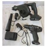 North Tech drill & blower w/ 2 Batteries &