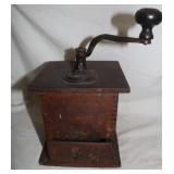 Vintage Dovetail Coffee Grinder, 7'x7'x12'