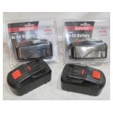 4 Drill Master 18 v batteries, 2 new in package