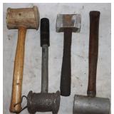 4 Mallets: 2 Aluminum, 1, Lead, 1 Leather