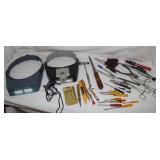 Magnifying Glasses, Forceps, Screwdrivers,