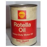 Vintage Shell Rotella Oil Can, 1 Qt.
