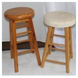 2 Wooden Stools 25'& 23' heights