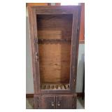 Vintage 2 pc. Wooden Gun Cabinet, 27x12x63.5';