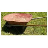 Metal Wheel Barrow 37'x26', 1 repaired Handle