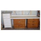 3 cabinets & 1 counter top, 2 x 3 drawer 30x18x30'