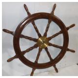 42' Dia. Wood & Brass Ship Wheel