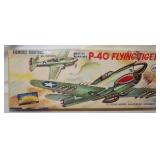 Opened Vintage Aurora P-40 Flying Tiger Model Kit: