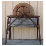 Antique Grinding Wheel 29.5x19x39.5'