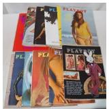 12) 1971 Playboy Magazine w/ Centerfolds;