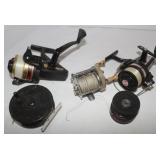 4 Shakespeare Reels & 1 Reel Spool: