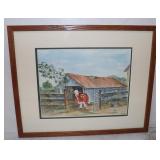 Original Watercolor Cow by Clyde Burns;