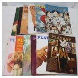 12) 1972 Playboy Magazines w/ Centerfolds