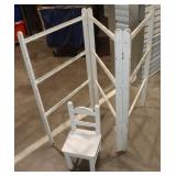 Vintage Tri-Fold Wooden Clothes Drying Rack &