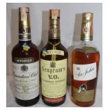 3 Sealed Vintage Collectible Whisky Bottles: