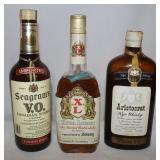 3 Sealed Vintage Collectible Whisky Bottles: