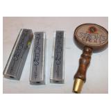 4 Stroh's Light Beer tap Handles;