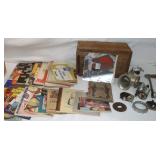 Vintage Wooden Box W/Challenger Meat Grinder &