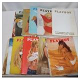 12) 1969 Playboy Magazines w/ Centerfolds;